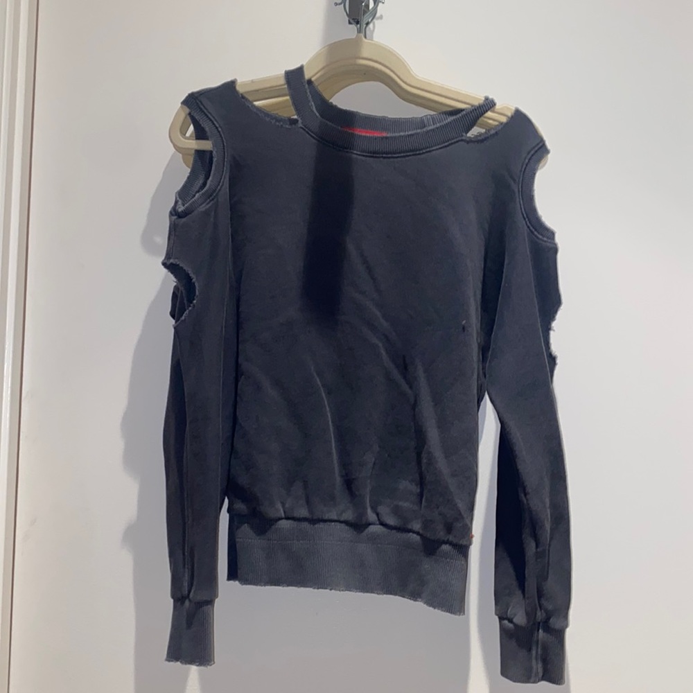 n:Philanthropy blue/grey sweatshirt with cut outs